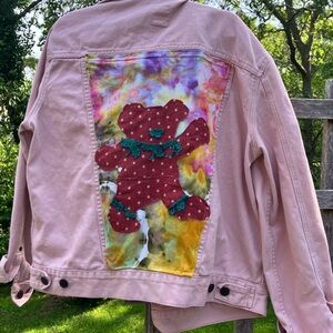 Upcycled Jean jacket with dancin’ bear